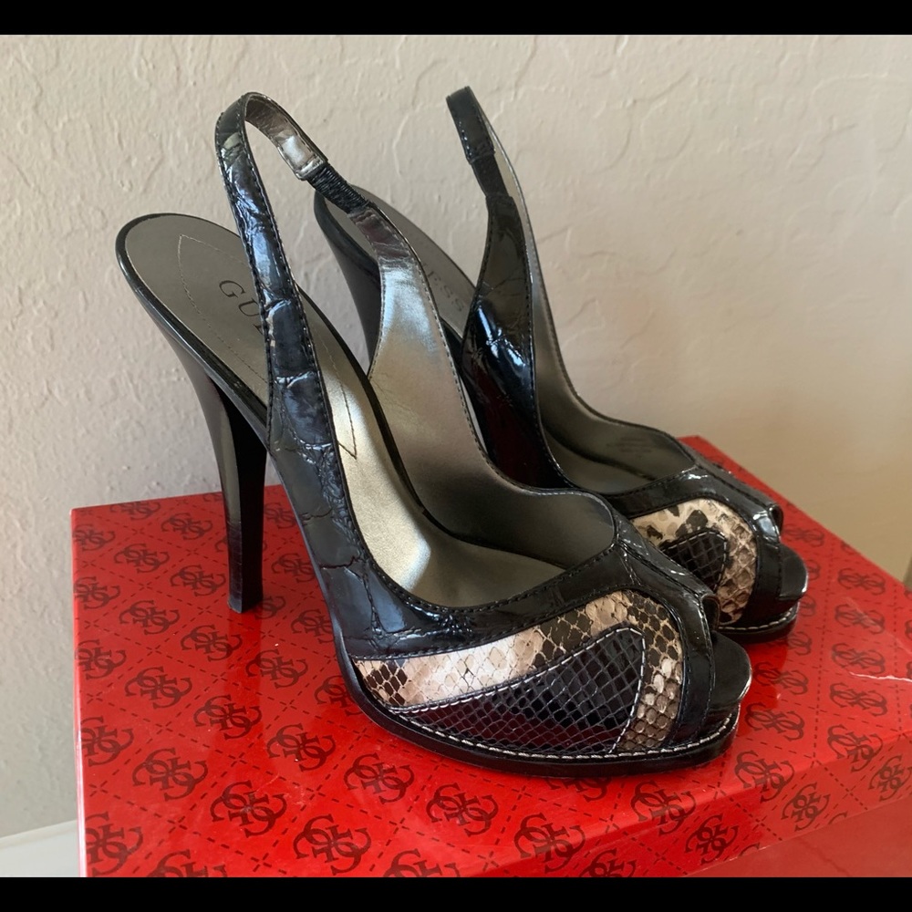 Guess, black with print heels